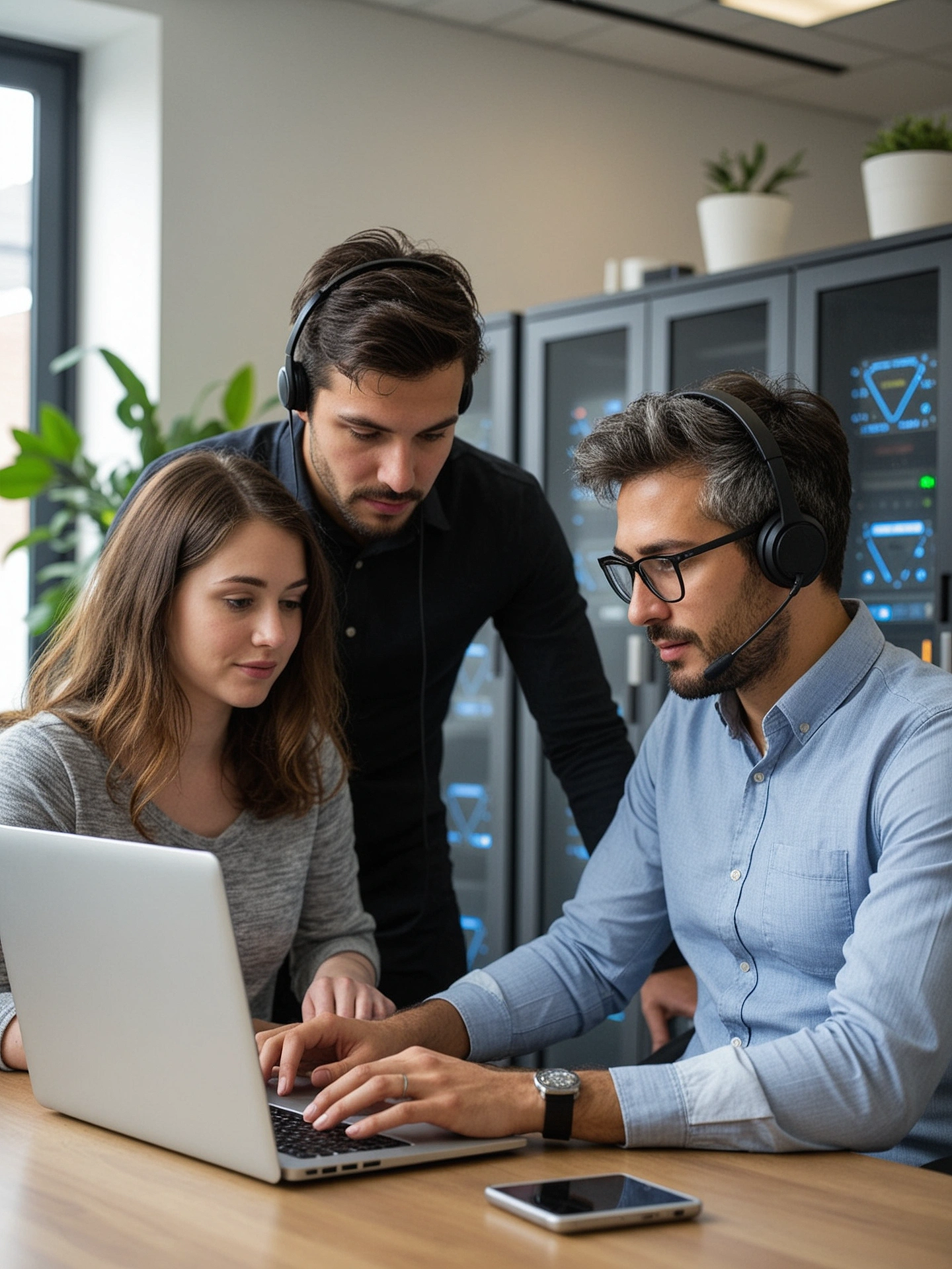 Services Support Technician helping a small business customer